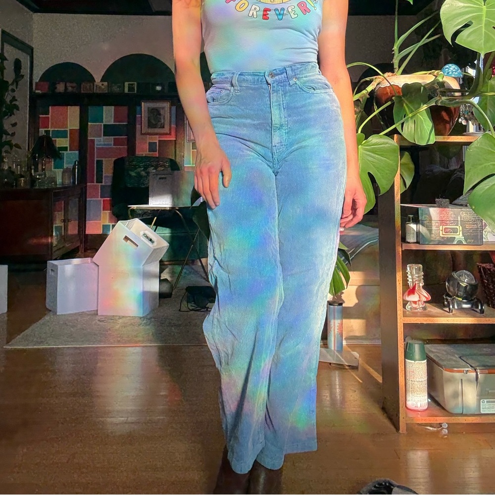 Urban Outfitters Vintage Styled High Waisted Blue Corduroys